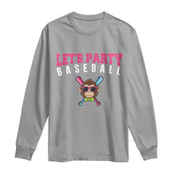 Let's Party Baseball Monkey Long Sleeve Shirt Ball Party Game Day Vibes