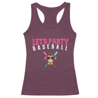 Let's Party Baseball Monkey Racerback Tank Top Ball Party Game Day Vibes