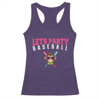 Let's Party Baseball Monkey Racerback Tank Top Ball Party Game Day Vibes