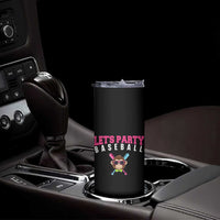 Let's Party Baseball Monkey Skinny Tumbler Ball Party Game Day Vibes