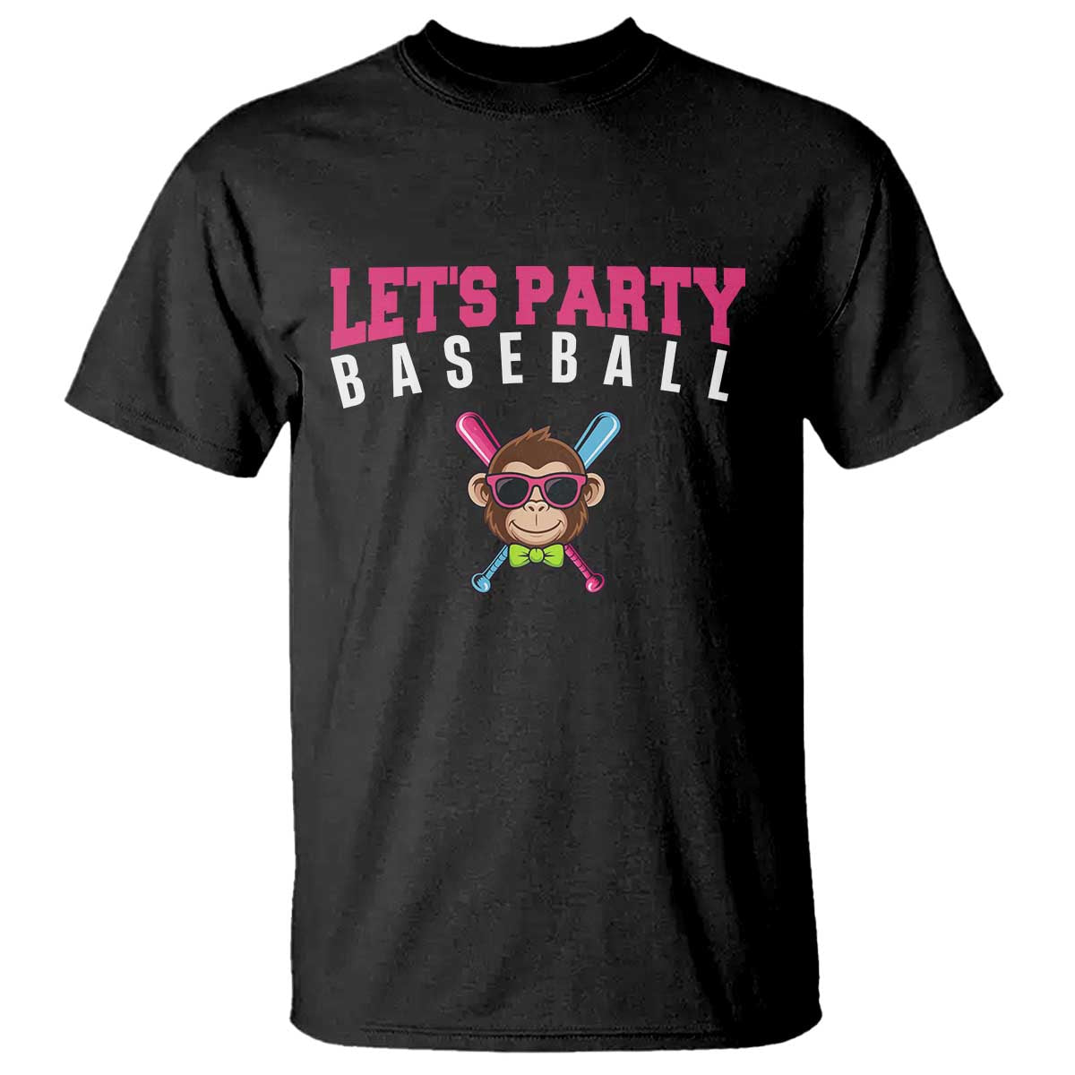 Let's Party Baseball Monkey T Shirt Ball Party Game Day Vibes
