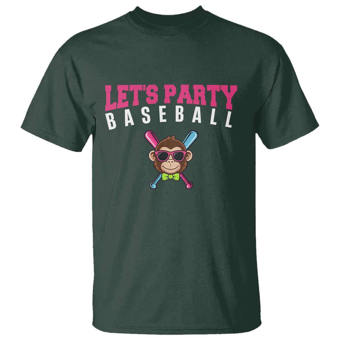 Let's Party Baseball Monkey T Shirt Ball Party Game Day Vibes