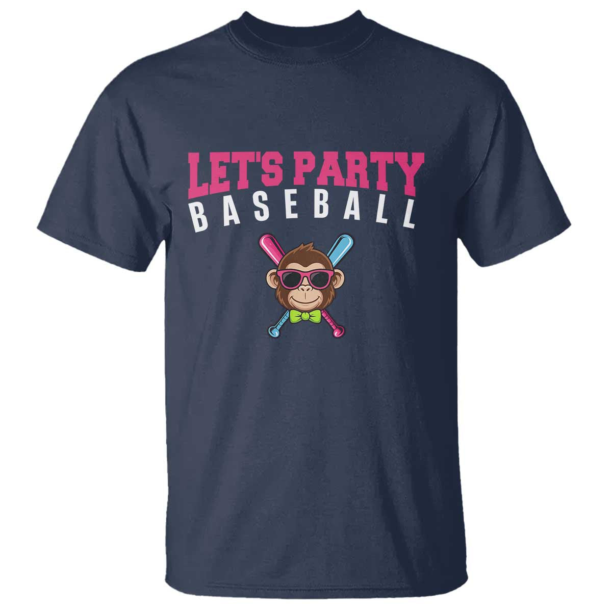 Let's Party Baseball Monkey T Shirt Ball Party Game Day Vibes