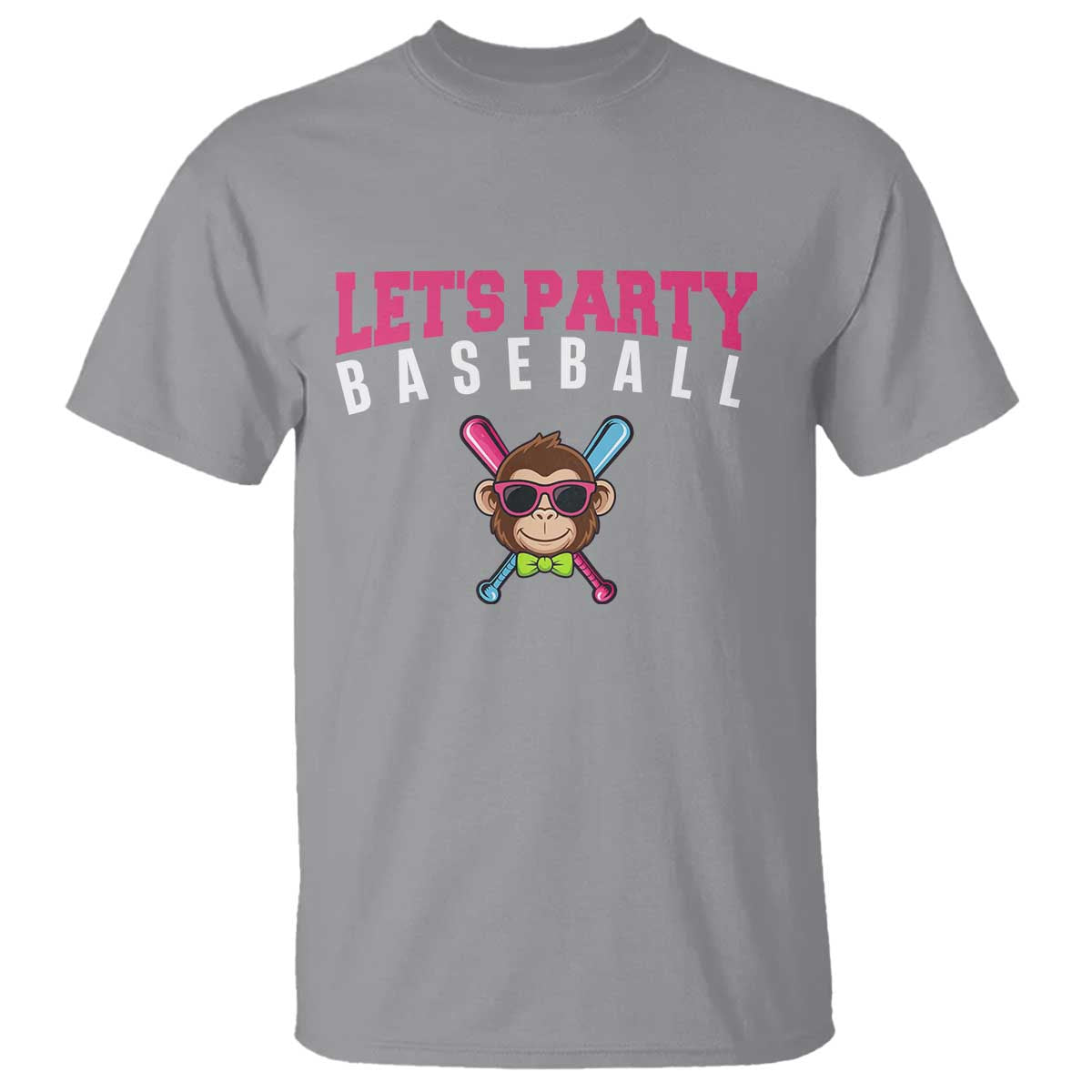 Let's Party Baseball Monkey T Shirt Ball Party Game Day Vibes