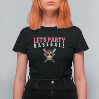Let's Party Baseball Monkey T Shirt For Women Ball Party Game Day Vibes