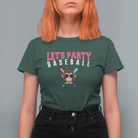 Let's Party Baseball Monkey T Shirt For Women Ball Party Game Day Vibes