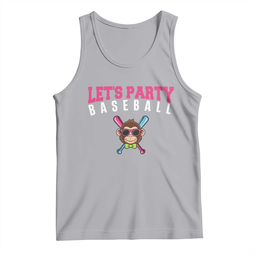 Let's Party Baseball Monkey Tank Top Ball Party Game Day Vibes TS02