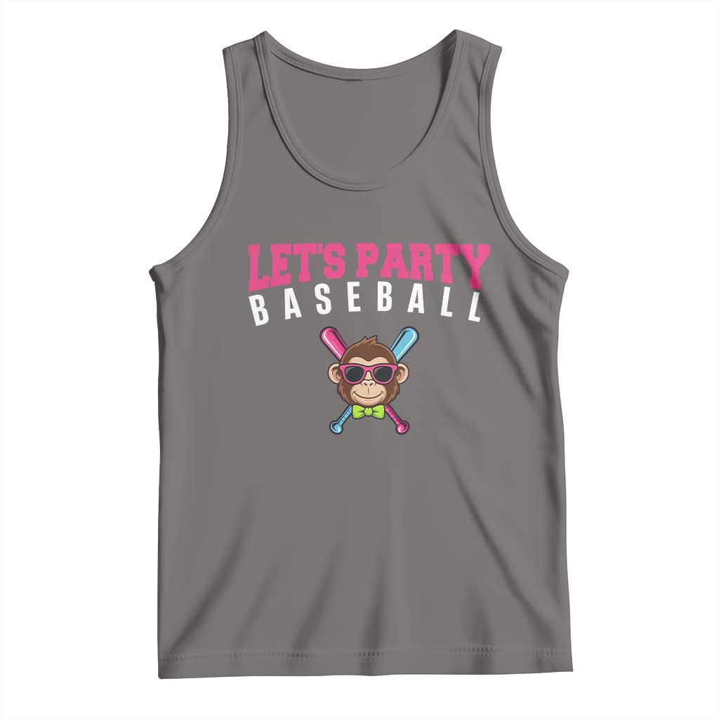 Let's Party Baseball Monkey Tank Top Ball Party Game Day Vibes TS02