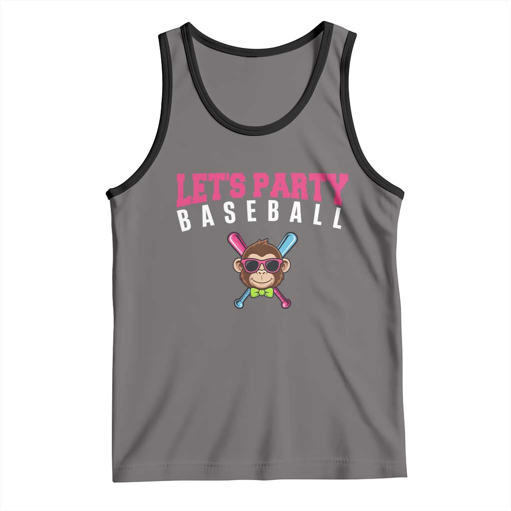Let's Party Baseball Monkey Tank Top Ball Party Game Day Vibes TS02