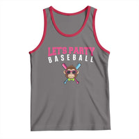 Let's Party Baseball Monkey Tank Top Ball Party Game Day Vibes TS02