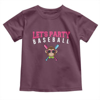 Let's Party Baseball Monkey Toddler T Shirt Ball Party Game Day Vibes