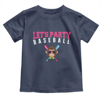 Let's Party Baseball Monkey Toddler T Shirt Ball Party Game Day Vibes