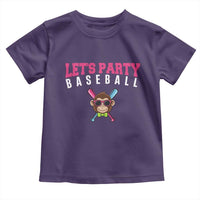 Let's Party Baseball Monkey Toddler T Shirt Ball Party Game Day Vibes