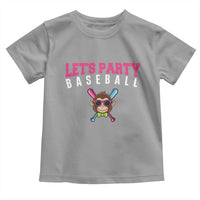 Let's Party Baseball Monkey Toddler T Shirt Ball Party Game Day Vibes