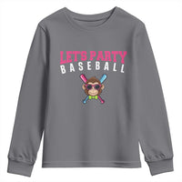Let's Party Baseball Monkey Youth Sweatshirt Ball Party Game Day Vibes