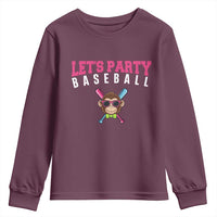 Let's Party Baseball Monkey Youth Sweatshirt Ball Party Game Day Vibes