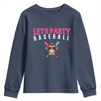 Let's Party Baseball Monkey Youth Sweatshirt Ball Party Game Day Vibes