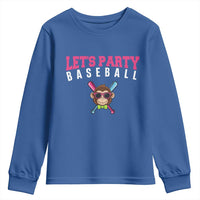 Let's Party Baseball Monkey Youth Sweatshirt Ball Party Game Day Vibes