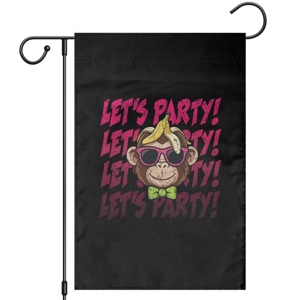 Lets Party Monkey Baseball Garden Flag Funny Ball Party Game Day Fans