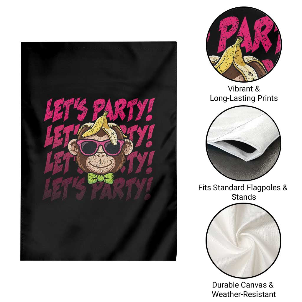 Lets Party Monkey Baseball Garden Flag Funny Ball Party Game Day Fans