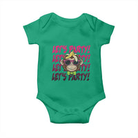 Lets Party Monkey Baseball Baby Onesie Funny Ball Party Game Day Fans