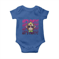 Lets Party Monkey Baseball Baby Onesie Funny Ball Party Game Day Fans