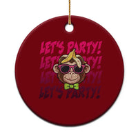 Lets Party Monkey Baseball Ceramic Ornament Funny Ball Party Game Day Fans