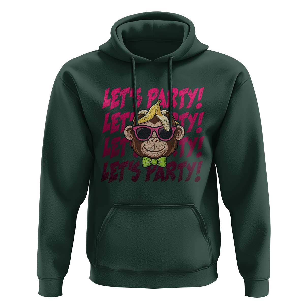 Lets Party Monkey Baseball Hoodie Funny Ball Party Game Day Fans