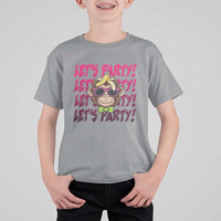 Lets Party Monkey Baseball T Shirt For Kid Funny Ball Party Game Day Fans