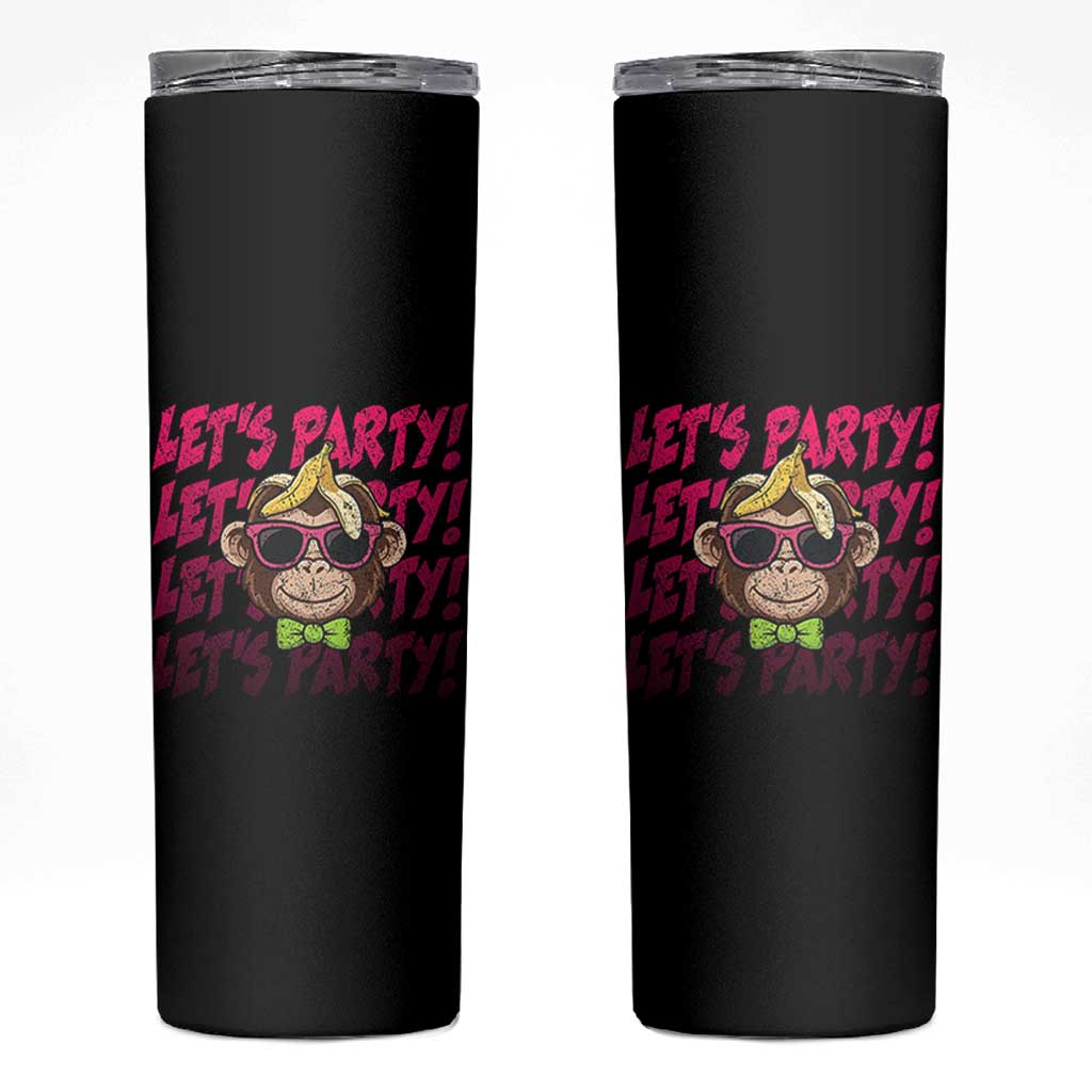 Lets Party Monkey Baseball Skinny Tumbler Funny Ball Party Game Day Fans