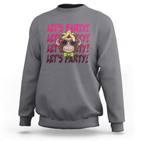 Lets Party Monkey Baseball Sweatshirt Funny Ball Party Game Day Fans