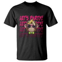 Lets Party Monkey Baseball T Shirt Funny Ball Party Game Day Fans