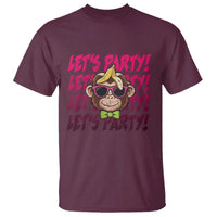 Lets Party Monkey Baseball T Shirt Funny Ball Party Game Day Fans
