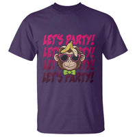 Lets Party Monkey Baseball T Shirt Funny Ball Party Game Day Fans