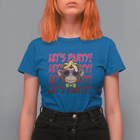 Lets Party Monkey Baseball T Shirt For Women Funny Ball Party Game Day Fans