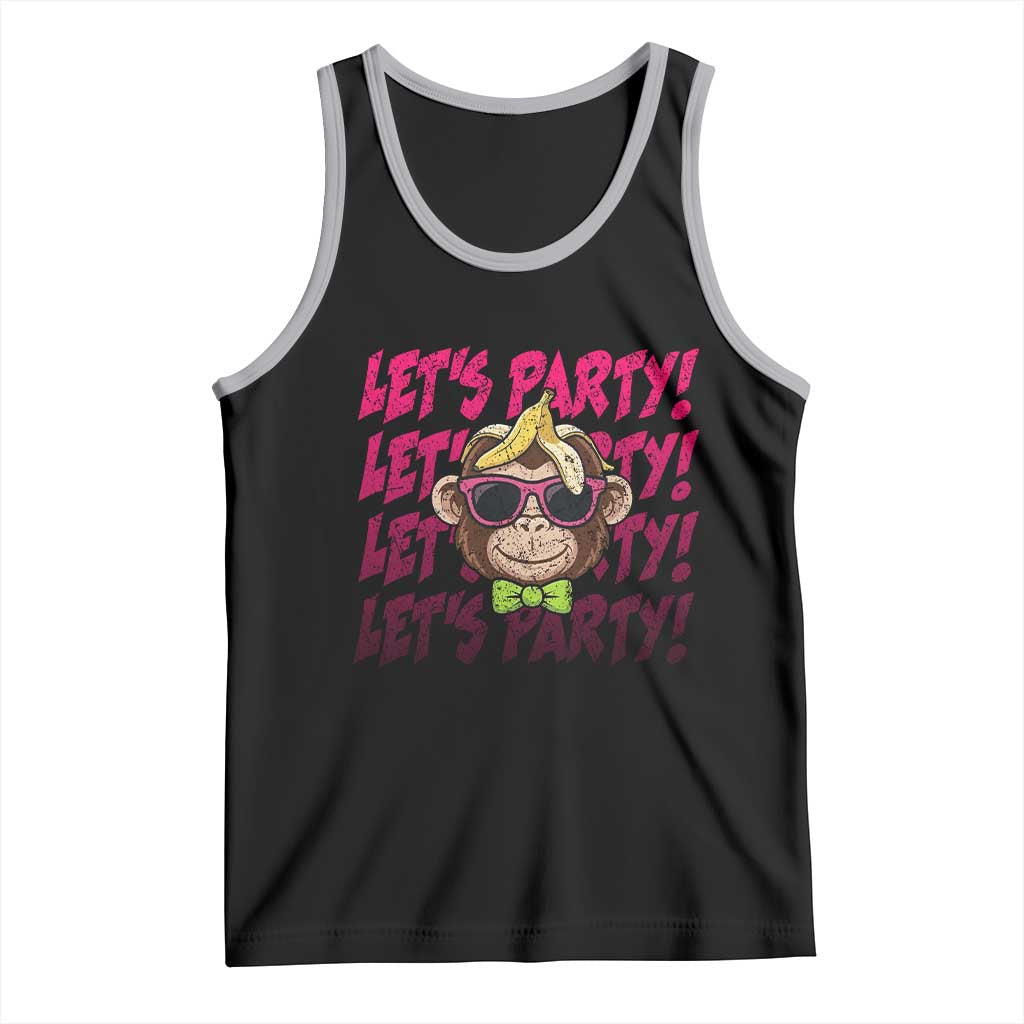 Lets Party Monkey Baseball Tank Top Funny Ball Party Game Day Fans