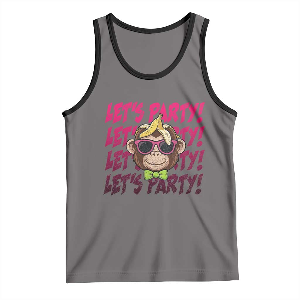 Lets Party Monkey Baseball Tank Top Funny Ball Party Game Day Fans