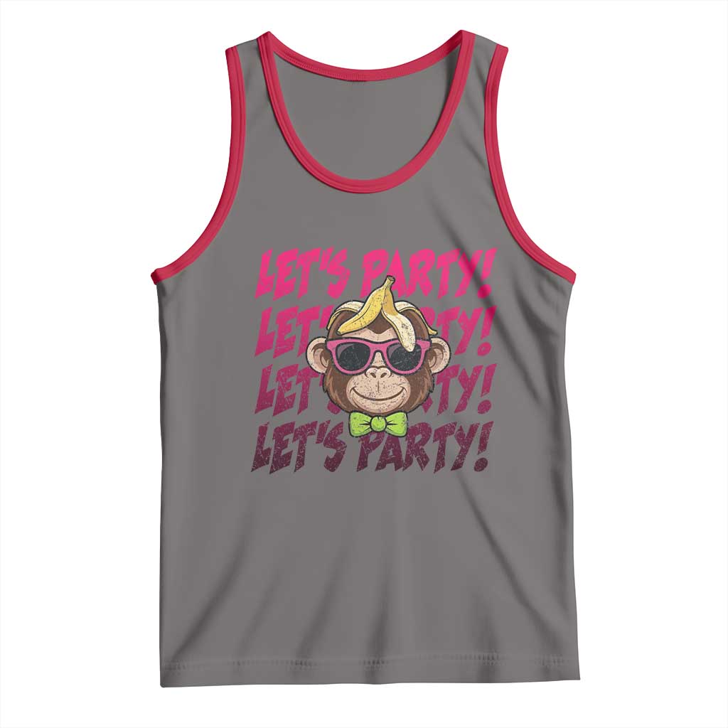 Lets Party Monkey Baseball Tank Top Funny Ball Party Game Day Fans