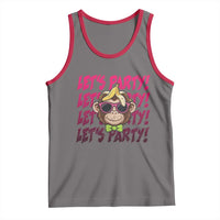 Lets Party Monkey Baseball Tank Top Funny Ball Party Game Day Fans