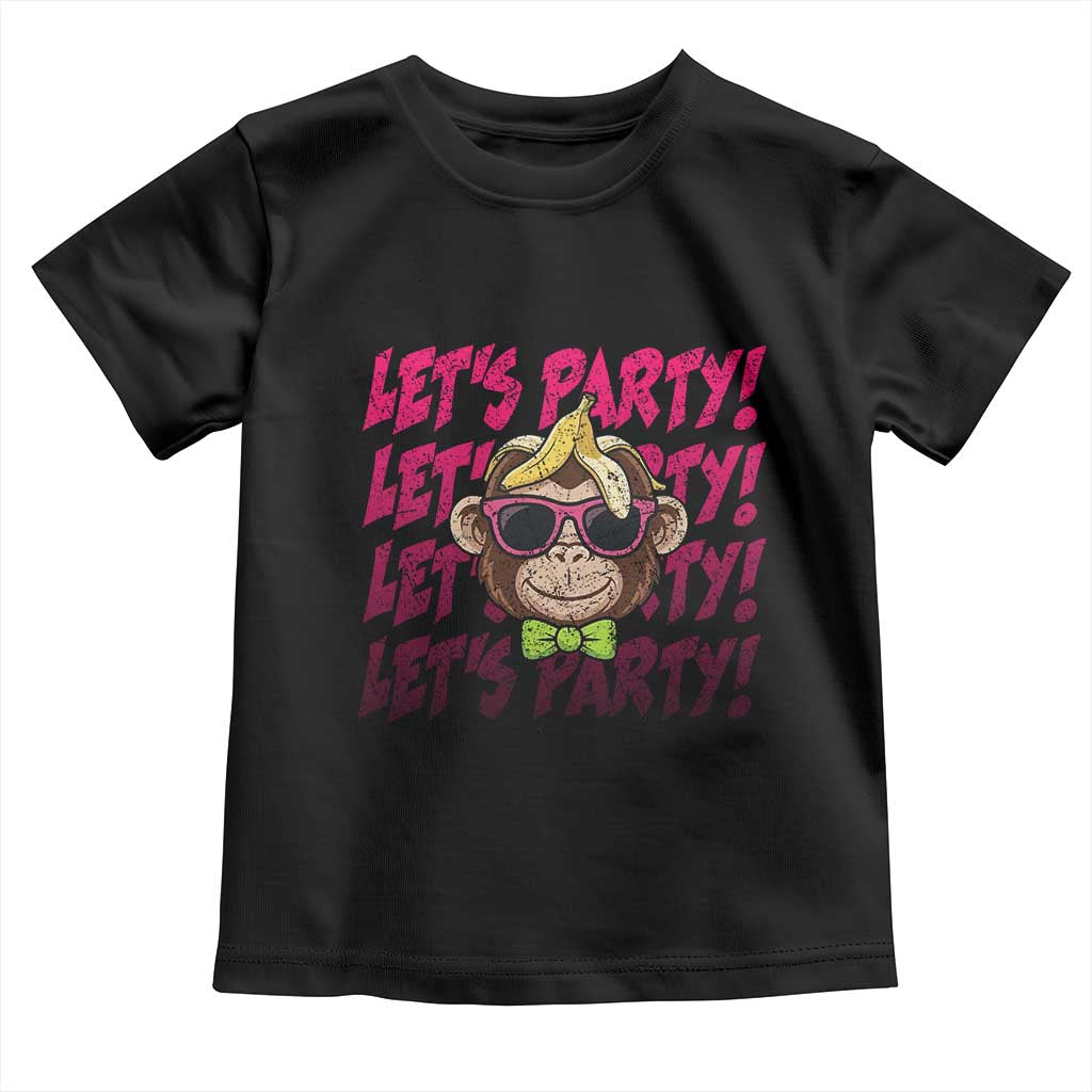 Lets Party Monkey Baseball Toddler T Shirt Funny Ball Party Game Day Fans