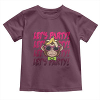 Lets Party Monkey Baseball Toddler T Shirt Funny Ball Party Game Day Fans