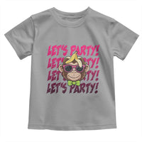 Lets Party Monkey Baseball Toddler T Shirt Funny Ball Party Game Day Fans