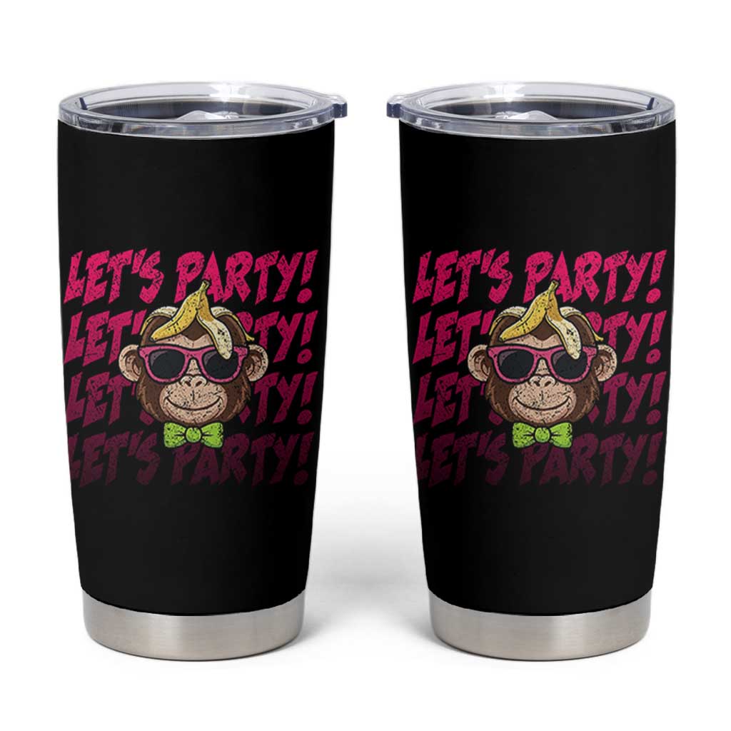 Lets Party Monkey Baseball Tumbler Cup Funny Ball Party Game Day Fans