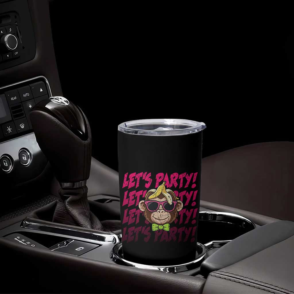 Lets Party Monkey Baseball Tumbler Cup Funny Ball Party Game Day Fans