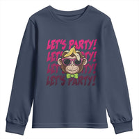 Lets Party Monkey Baseball Youth Sweatshirt Funny Ball Party Game Day Fans