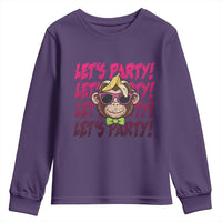 Lets Party Monkey Baseball Youth Sweatshirt Funny Ball Party Game Day Fans