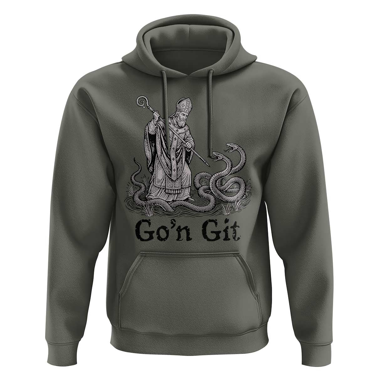 Go'n Git Funny Saint Patrick Banishing Snakes Hoodie Irish History Humor St Patricks Day