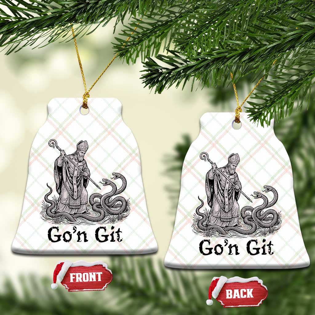 Go'n Git Funny Saint Patrick Banishing Snakes Ceramic Ornament Irish History Humor St Patricks Day