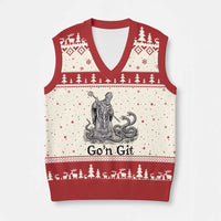 Go'n Git Funny Saint Patrick Banishing Snakes V-Neck Knit Sweater Vest Irish History Humor St Patricks Day