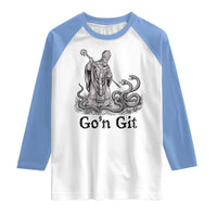 Go'n Git Funny Saint Patrick Banishing Snakes Raglan Shirt Irish History Humor St Patricks Day
